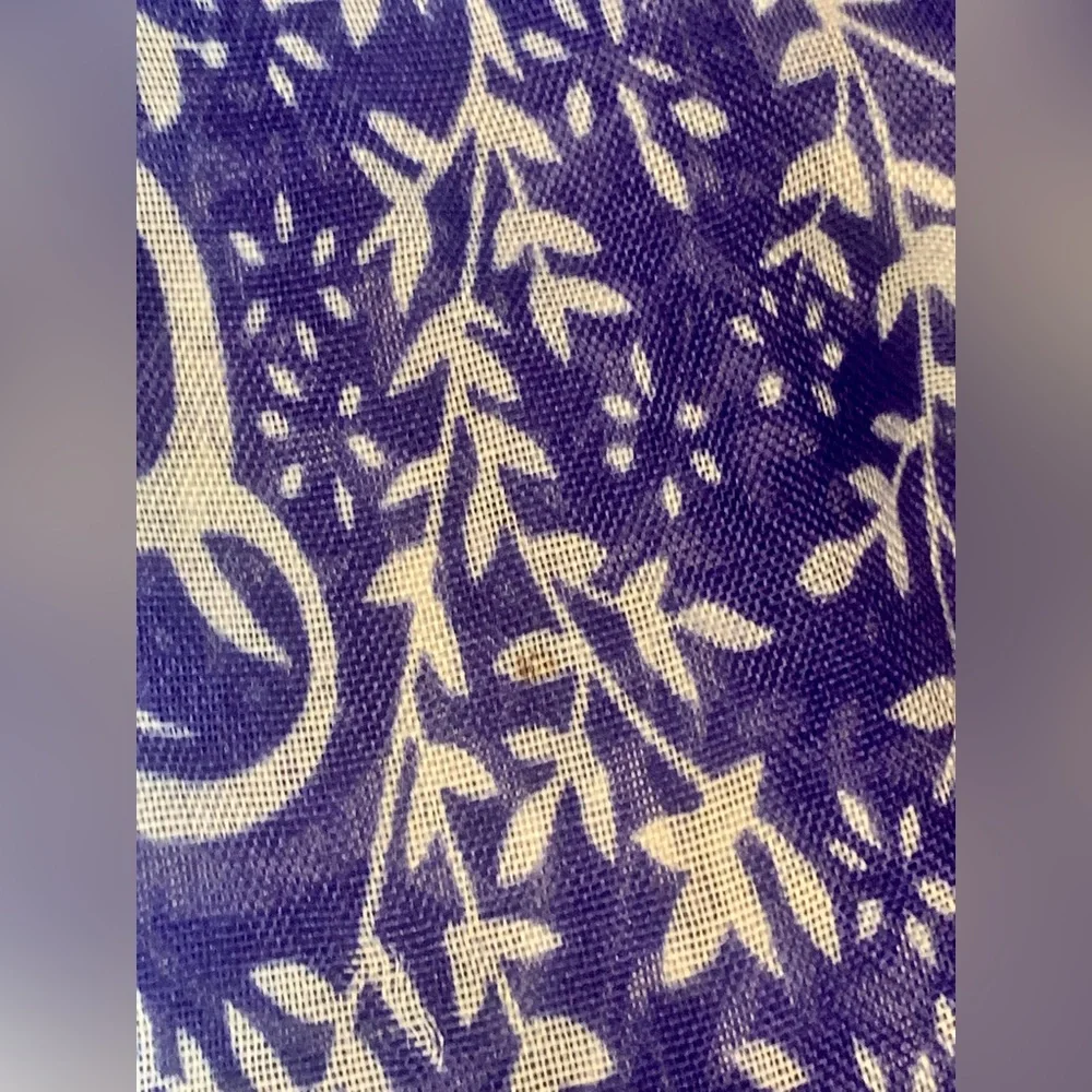 Blue and white chinoiserie inspired print lightweight infinity scarf